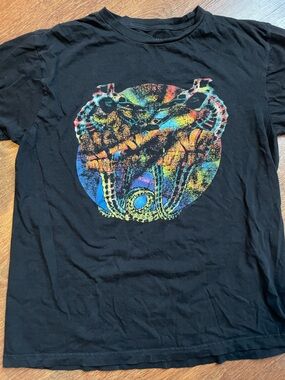 NIRVANA Black Tee with Multicolor seahorse come as you are graphic